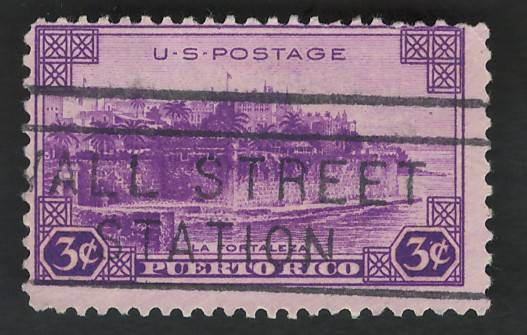 USA 1937 Territorial Issues Scott #801 3c. Price R4