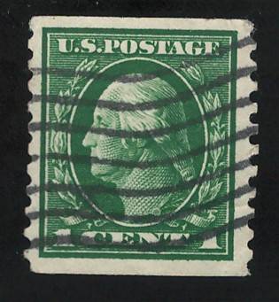 USA Scott-1914  (P10 Vert) #443 1c Deep Green