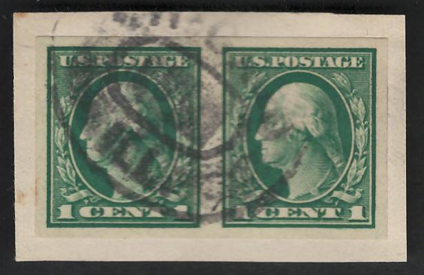 USA-Scott 1916/17  Imperf #481 1c Green (Pair IMPERF between) . Price R19 (cv R53)