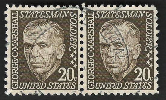 USA 1965-78 Prominent Americans: George Catlett Marshall (Pair). Scott #1289