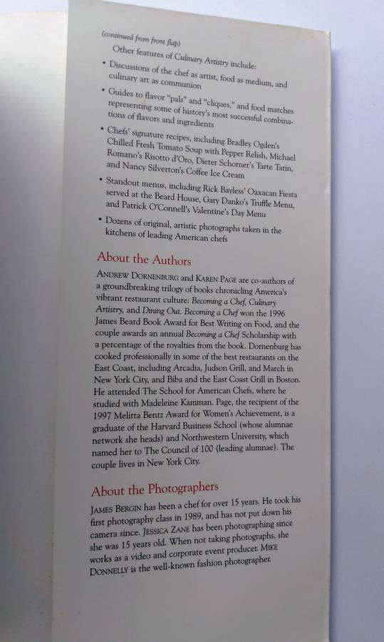 Culinary Artistry by Andrew Dornenburg and Karen Page