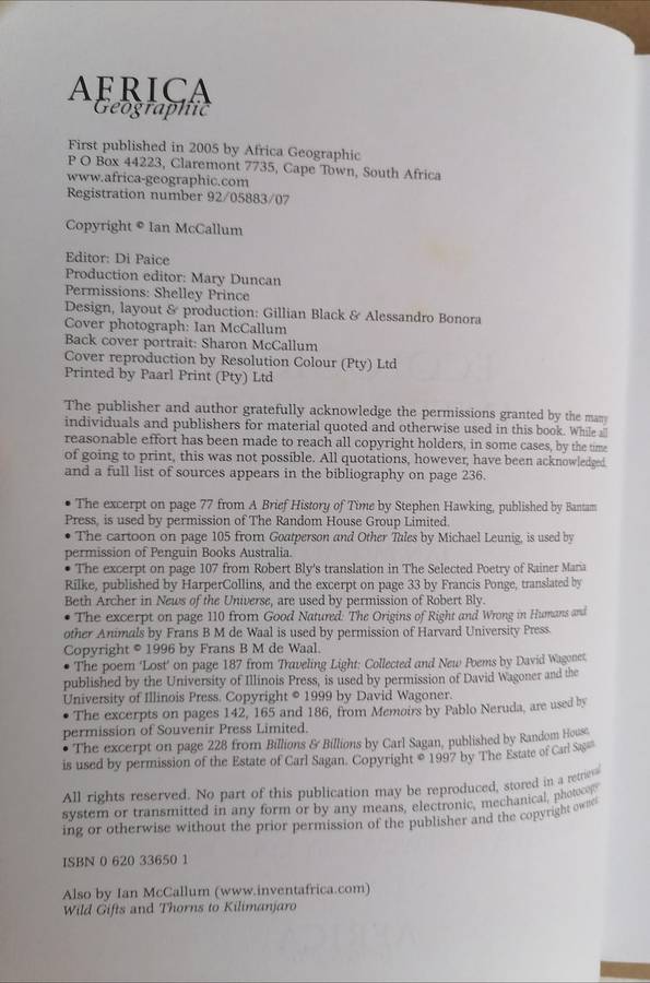 Ecological Intelligence - Rediscovering Ourselves in Nature by Ian McCallum