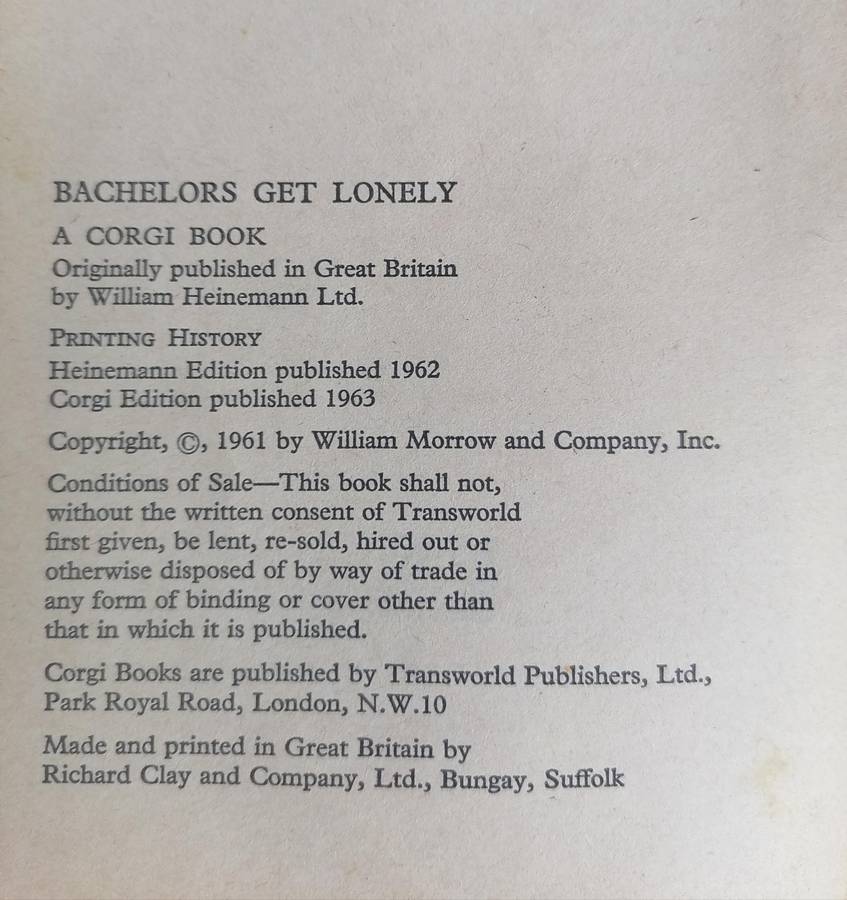 Bachelors Get Lonely by A. A. Fair / Erle Stanley Gardner