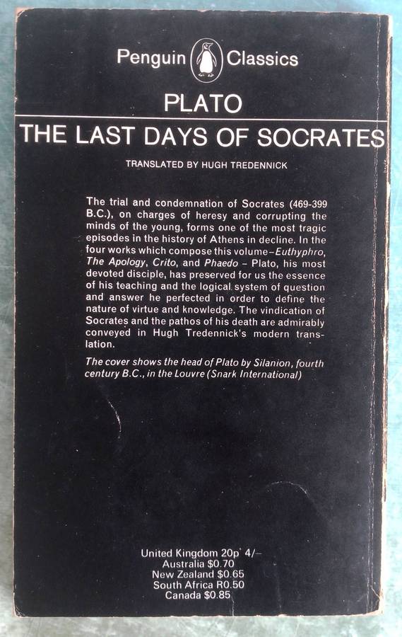 The Last Days of Socrates - Plato (Penguin Classics)
