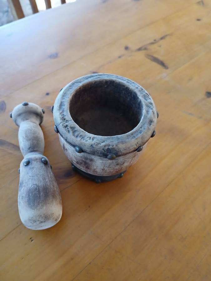 VINTAGE Wooden Mortar And Pestle