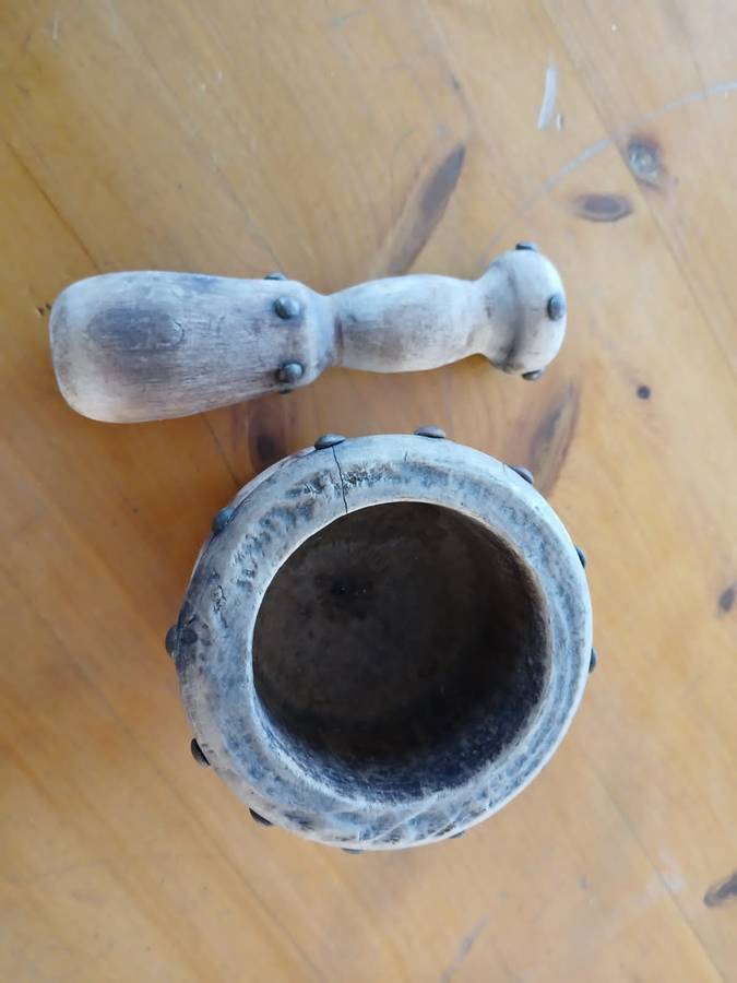VINTAGE Wooden Mortar And Pestle