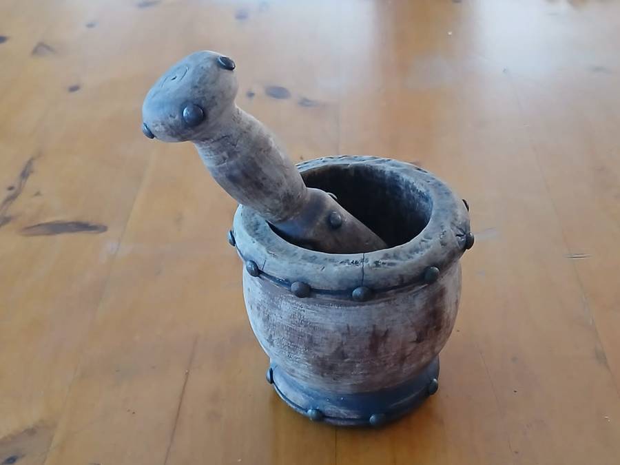 VINTAGE Wooden Mortar And Pestle