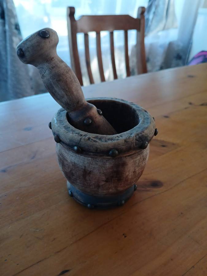 VINTAGE Wooden Mortar And Pestle