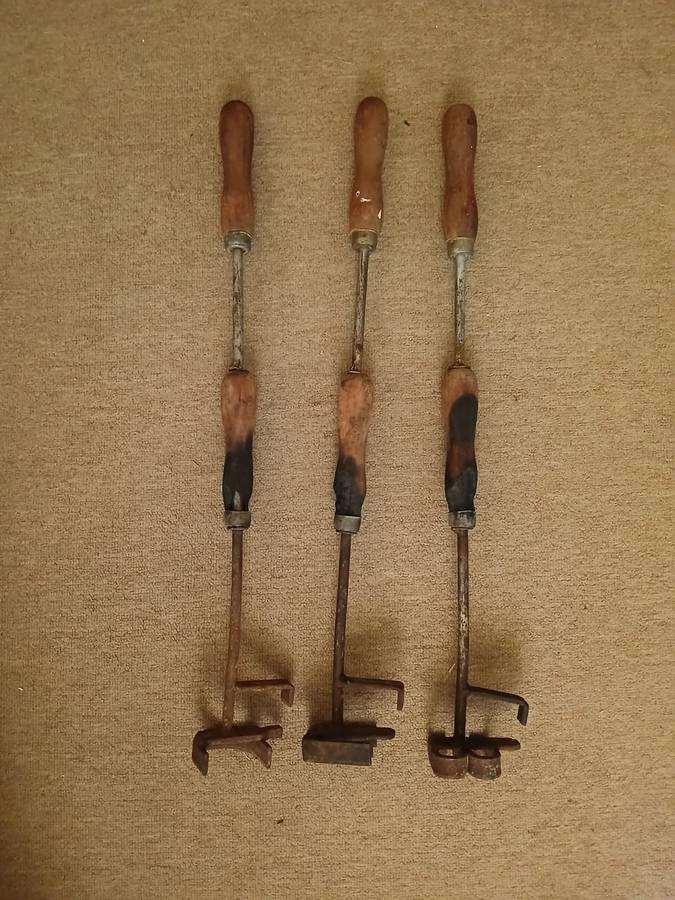 ANTIQUE Cattle Branding Irons × 3
