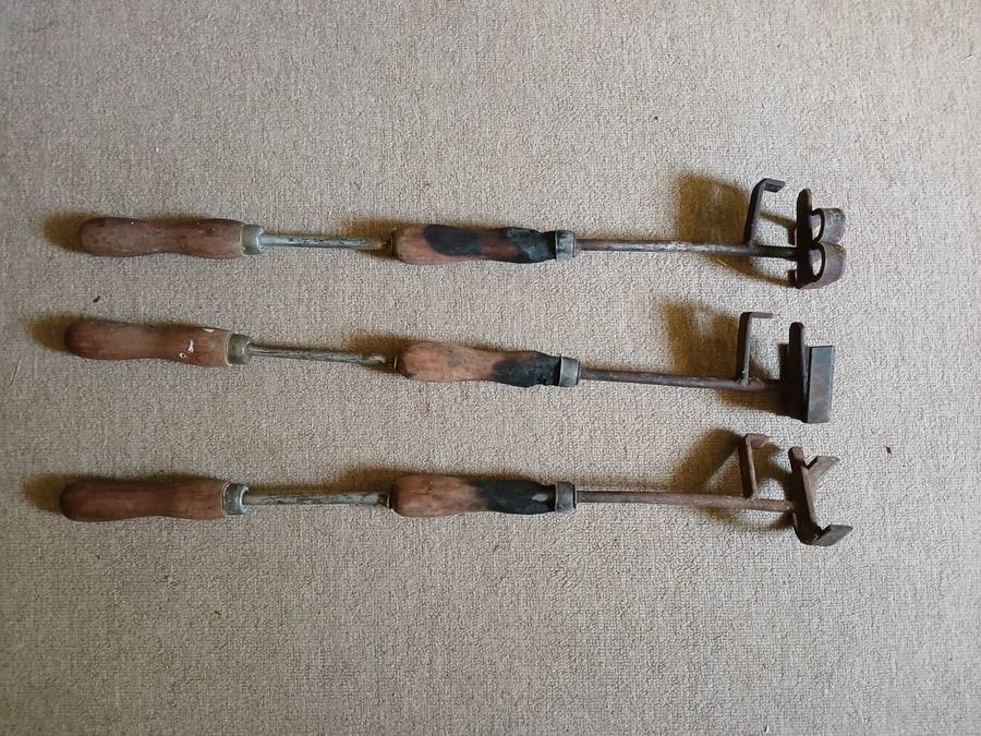 ANTIQUE Cattle Branding Irons × 3