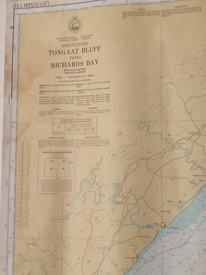 Admiralty Nautical Chart SAN 122 From TONGAAT BLUFF to RICHARDS BAY