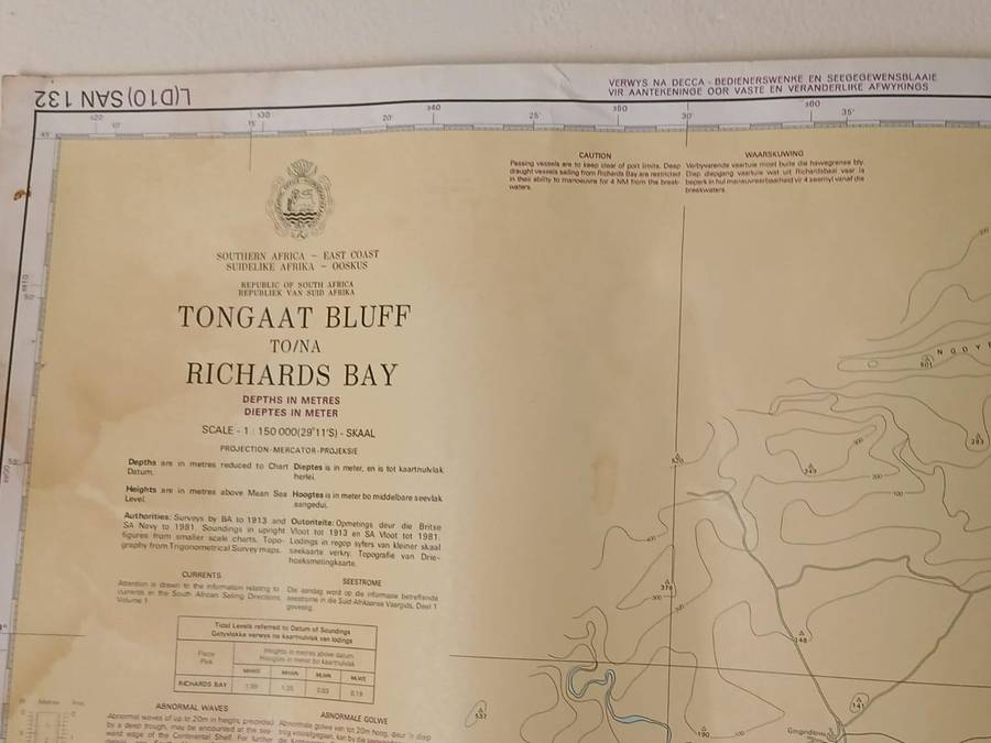 Admiralty Nautical Chart SAN 122 From TONGAAT BLUFF to RICHARDS BAY