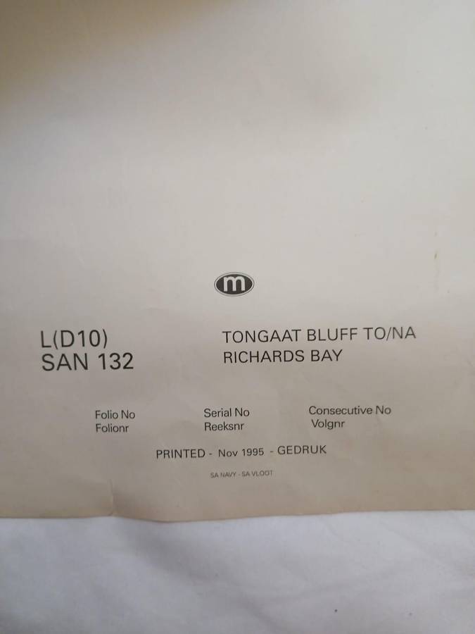 Admiralty Nautical Chart SAN 122 From TONGAAT BLUFF to RICHARDS BAY