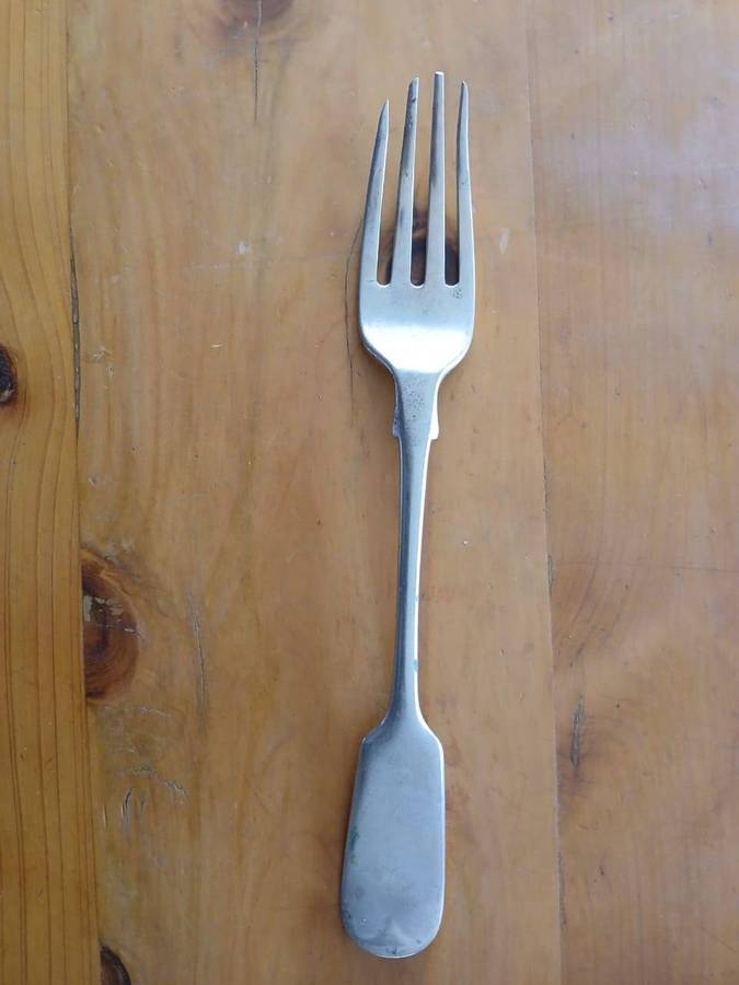 ANTIQUE Solid Silver Fiddle Pattern Table Fork London 1800's