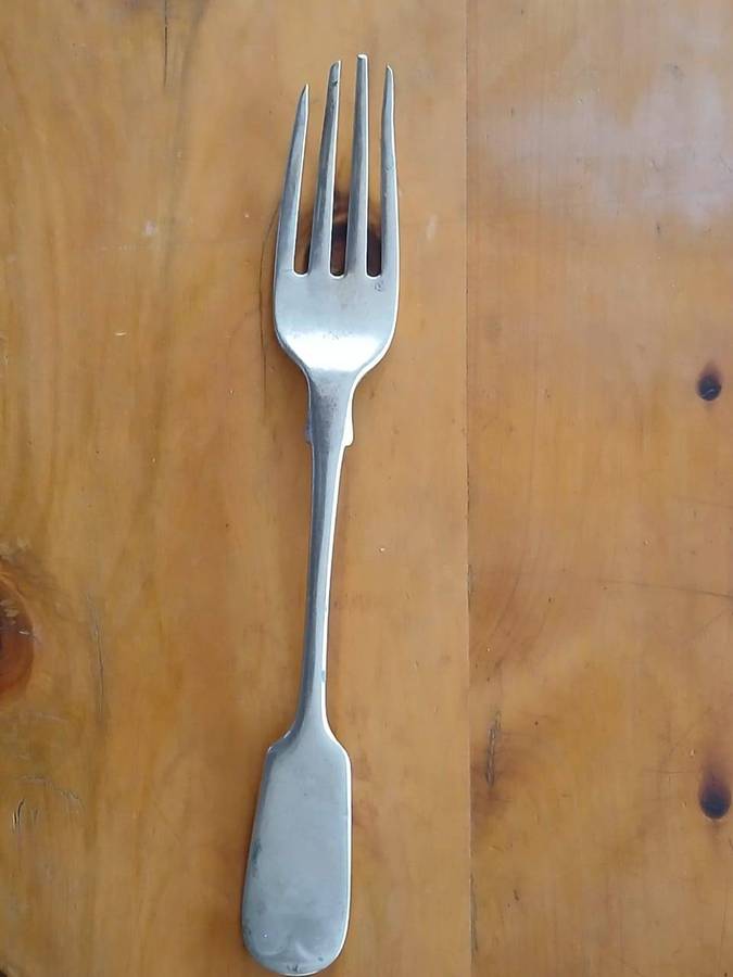 ANTIQUE Solid Silver Fiddle Pattern Table Fork London 1800's