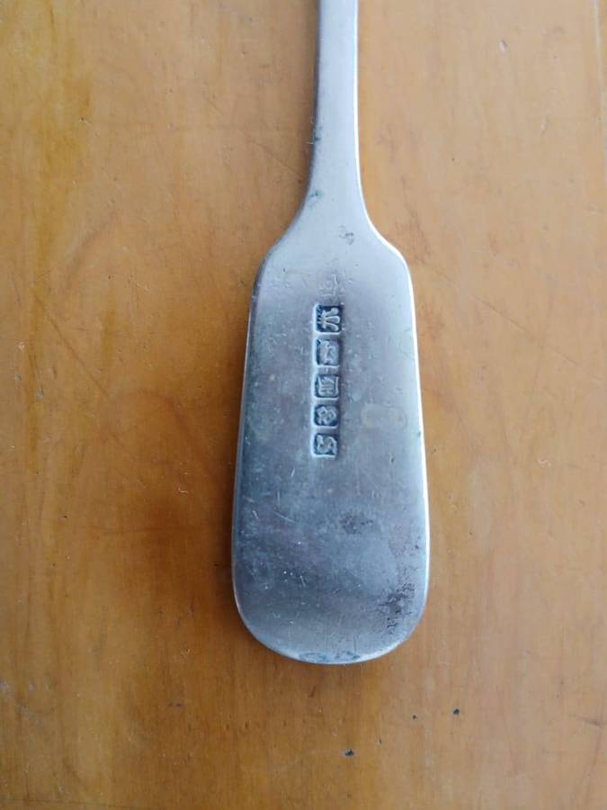 ANTIQUE Solid Silver Fiddle Pattern Table Fork London 1800's