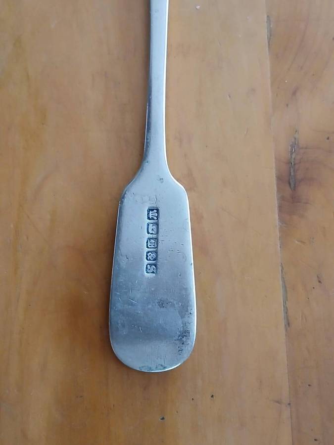 ANTIQUE Solid Silver Fiddle Pattern Table Fork London 1800's