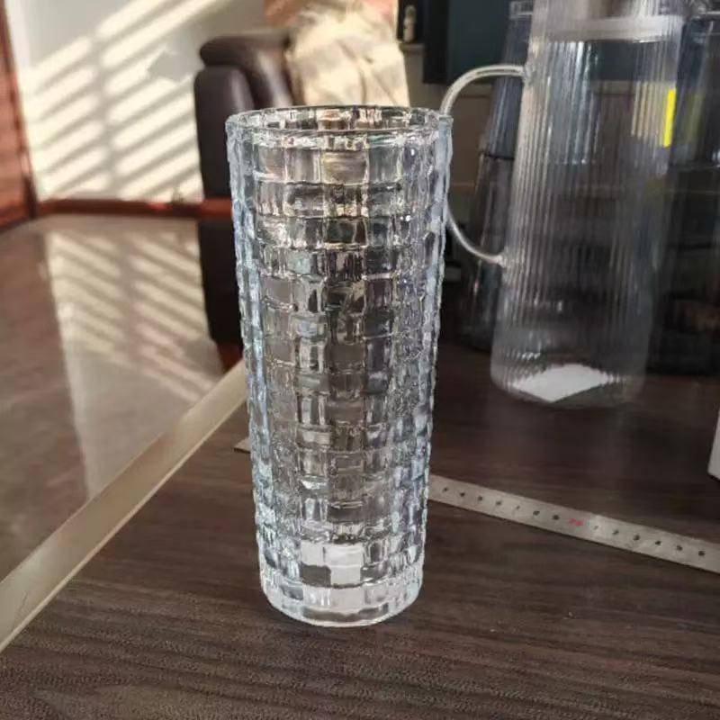 Crystal Clear Rattan Weave Glass Vase