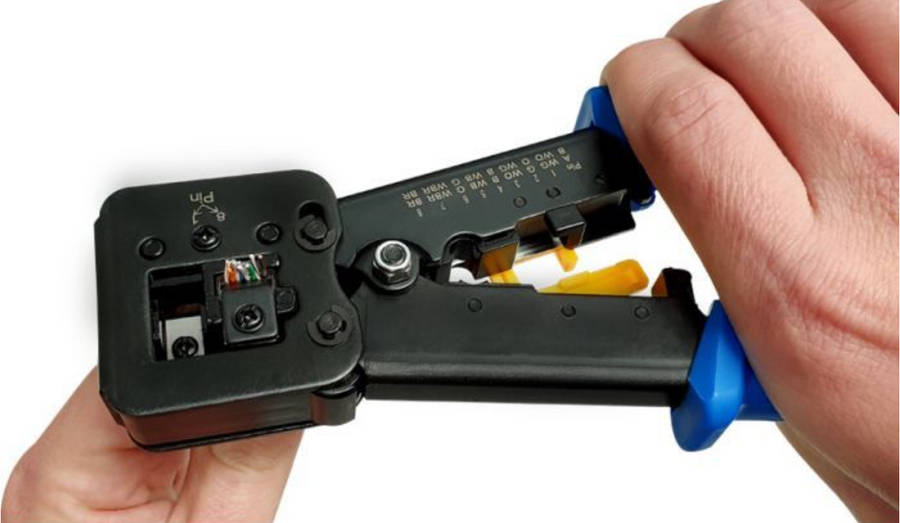 RJ45 Network cable Crimp Tool + 10 CAT6 Plugs + 10 CAT5e Plugs