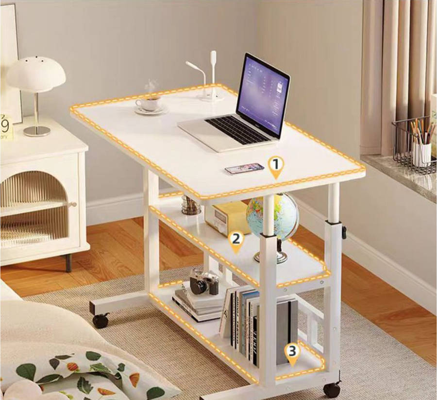 Movable and Convenient Computer Desk - White