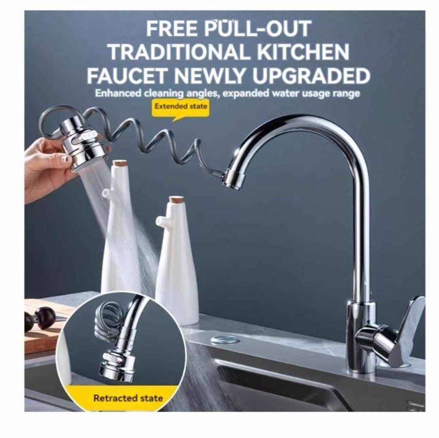Sink Faucet Head Extender - 360 Degree Rotation