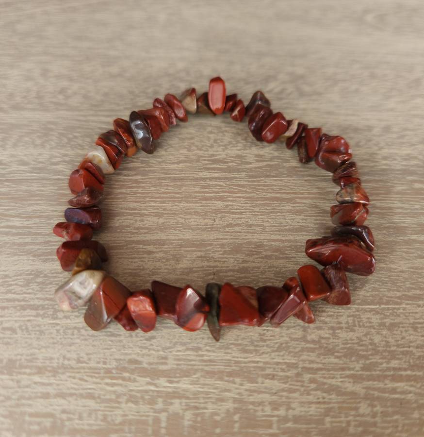 Red Jasper chip Bracelet - 5-10mm bead size