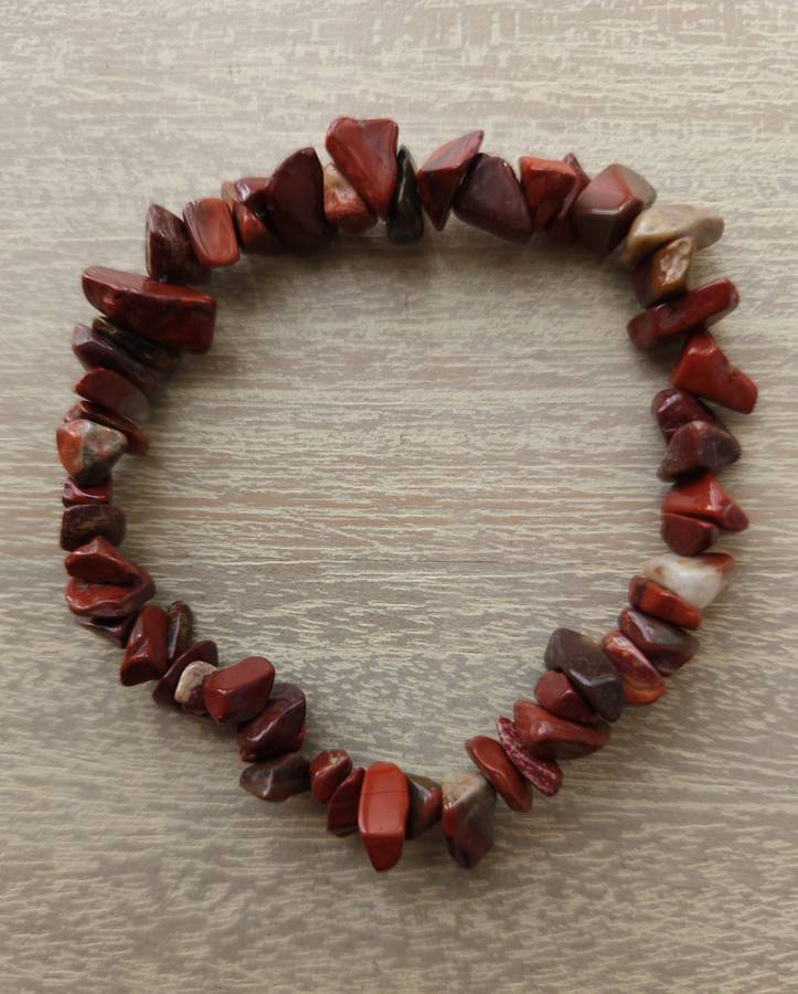 Red Jasper chip Bracelet - 5-10mm bead size