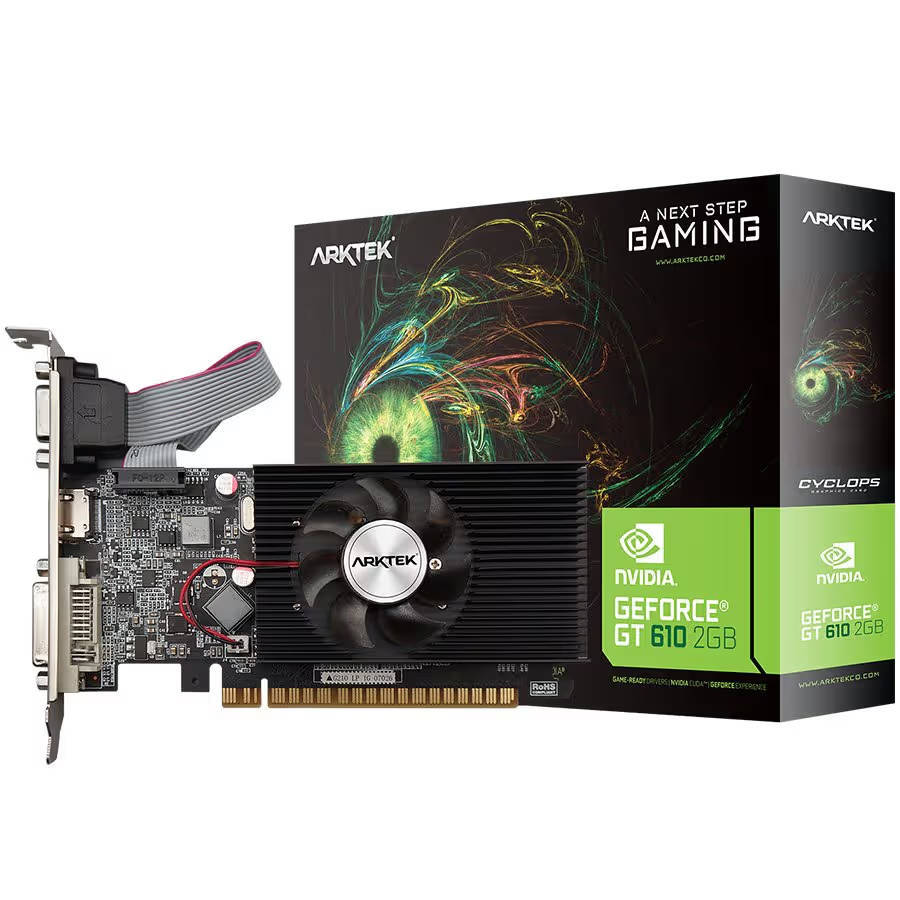 Arktek Nvidia GT610 2GB DDR3 64 bit HDMI / DVI / VGA Graphics Card