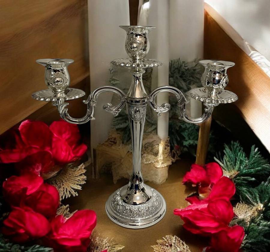 Candle holder silver plated