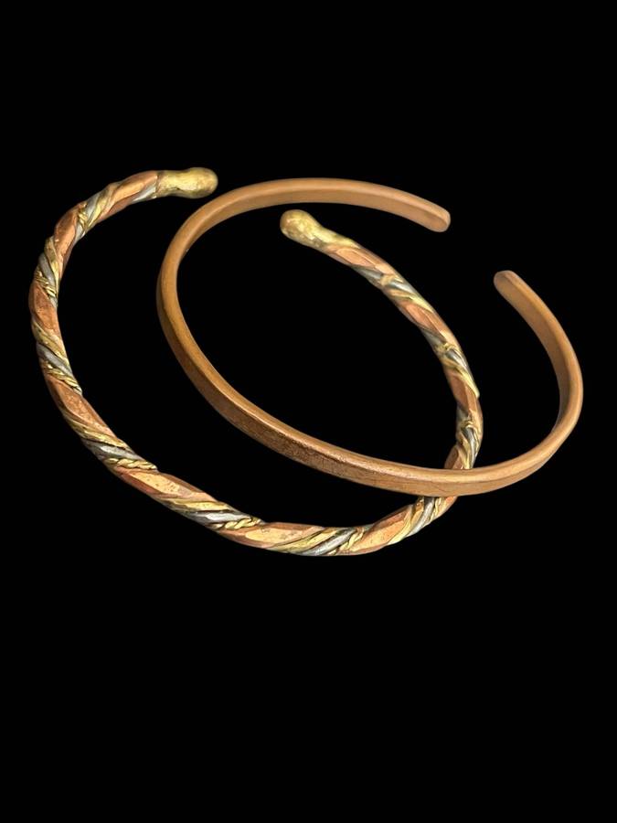 Bracelets copper/brass set