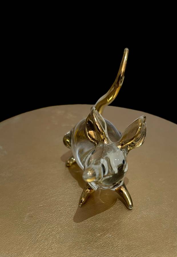 Ornament mouse glass miniature