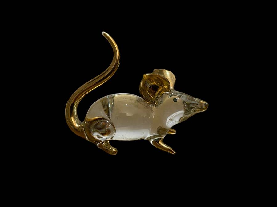Ornament mouse glass miniature