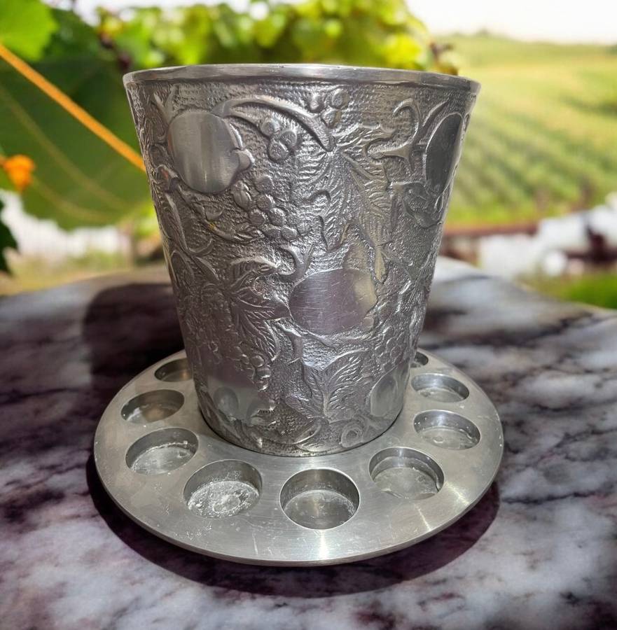 Wine bottle cooler pewter/aluminium