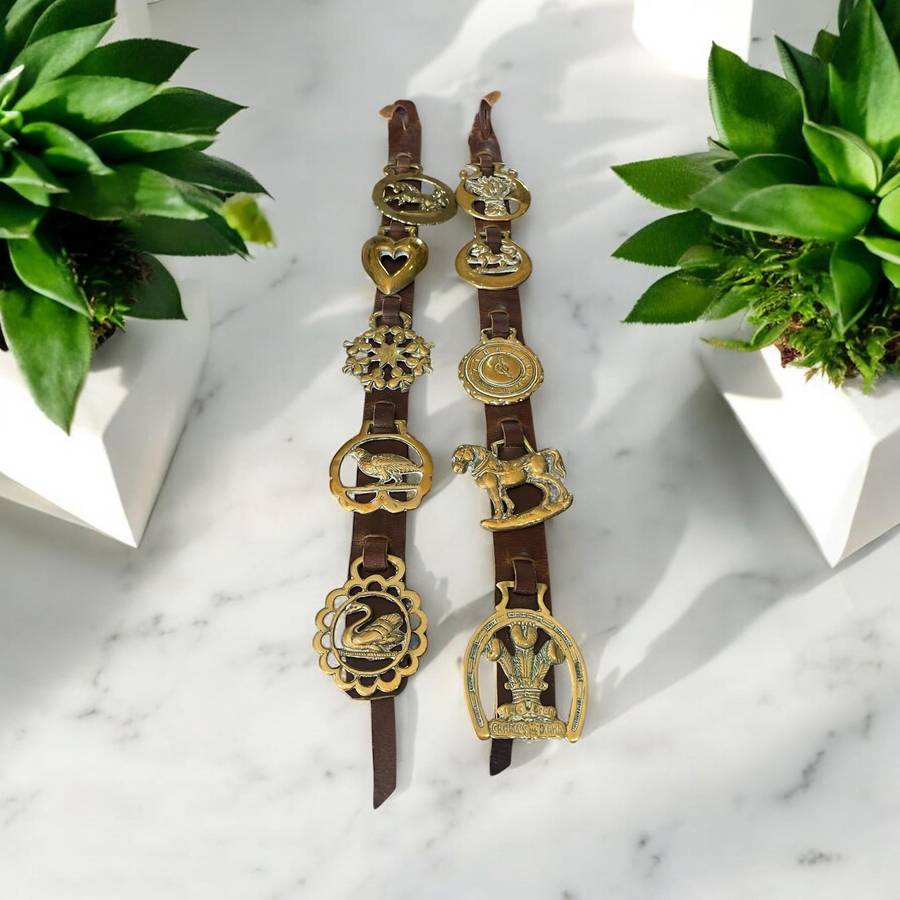 Horse brasses straps each