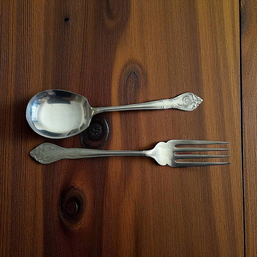 Serving spoon & fork set Eetrite Protea