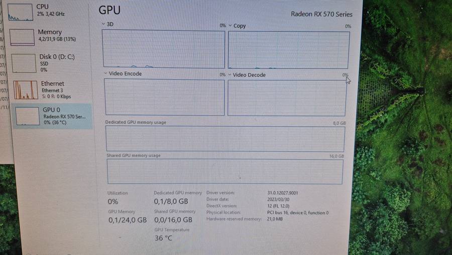 MSI Radeon RX570 Armor 8GB OC