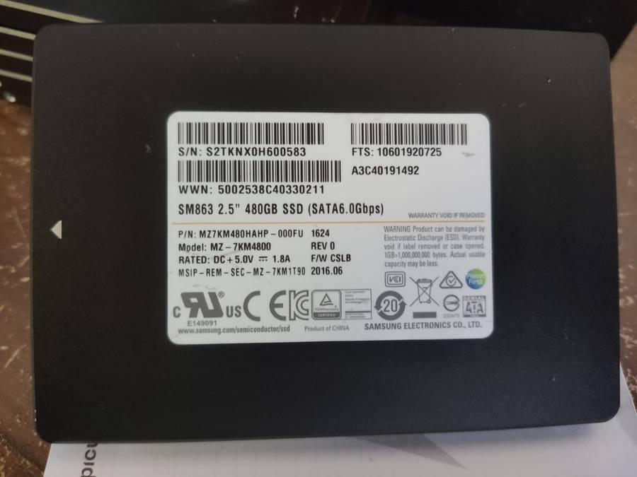 500GB SSD 2.5" - Samsung SM863 (480GB)
