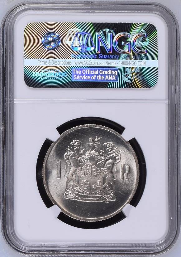 1969 RSA silver rand Afrikaans NGC MS64