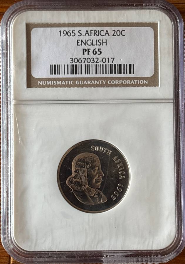 1965 RSA proof 20 cent, NGC PF65