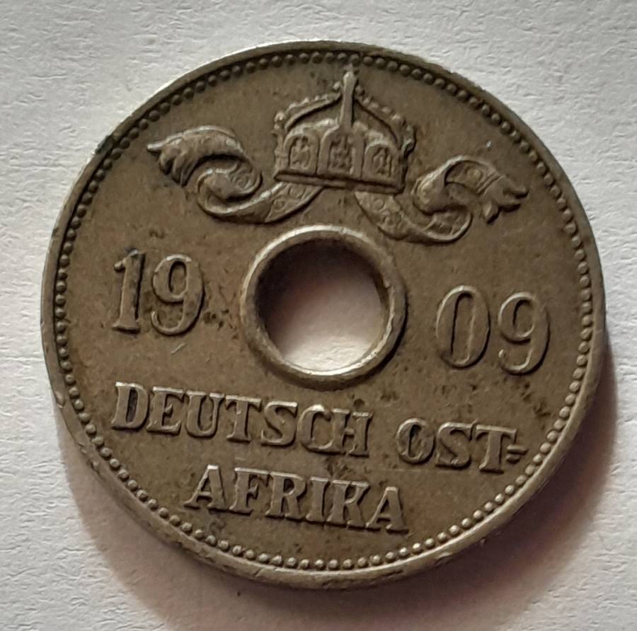 German East Africa 1909 10 Heller Coin
