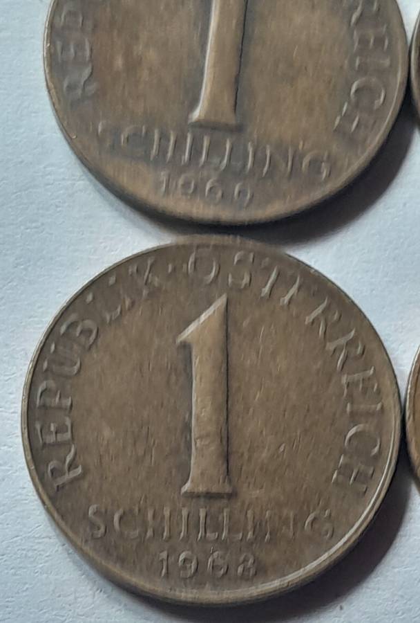1960,s Osterreich 1 Shilling Coins