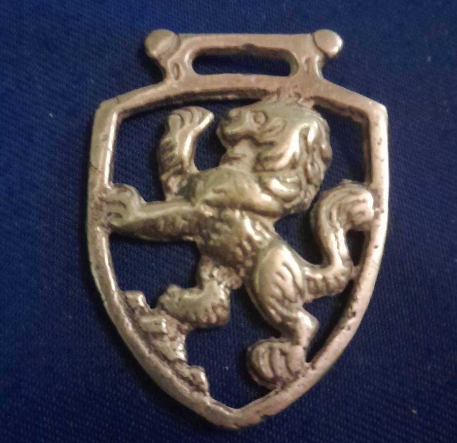 Single Horse Brasses - Antique Pony Horse Brass  - Rampant Lion
