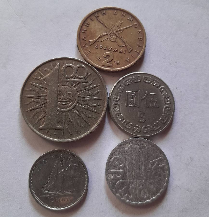 Assorted International Coins - 5 Coins