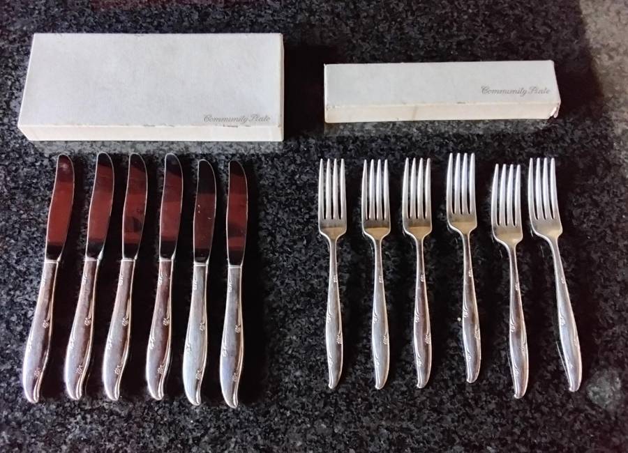 Community plate Cutlery Set Including 3 Piece Carving Set - 57 Pieces