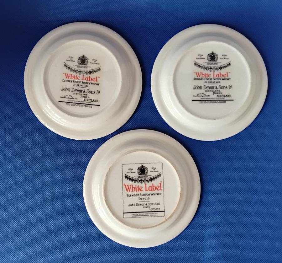 Rare Porcelain Coasters - John Dewar White Horse Whisky
