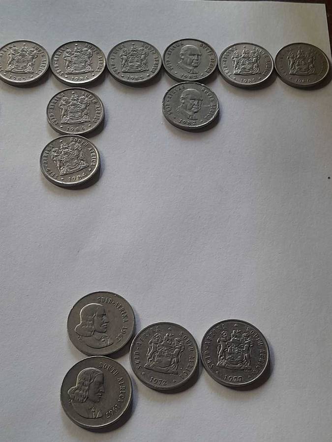 South African 5 cent coins - 29 Coins