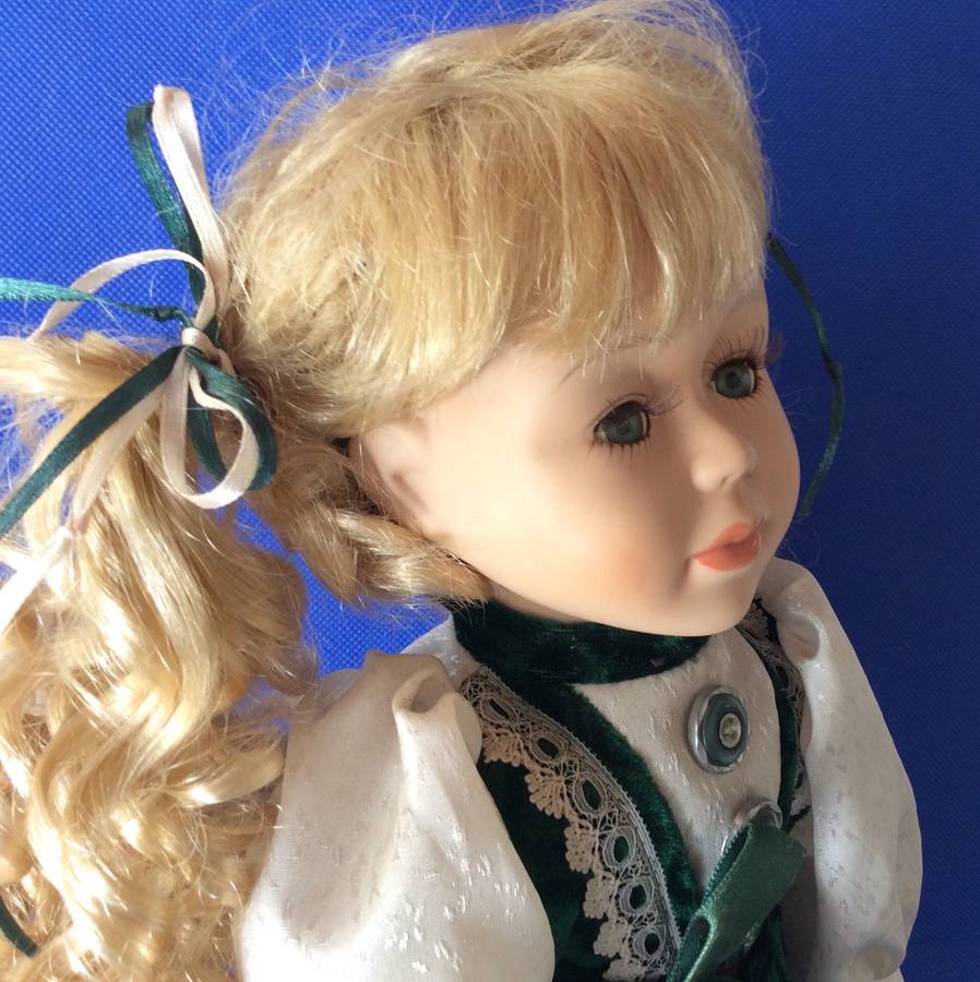 Porcelain Display Doll on Stand