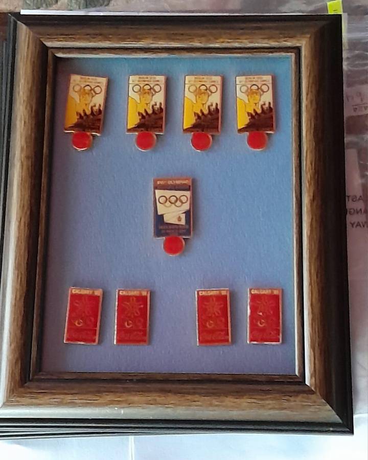 Coca-Cola Olympic Games Commemorative Lapel  Pins - Framed