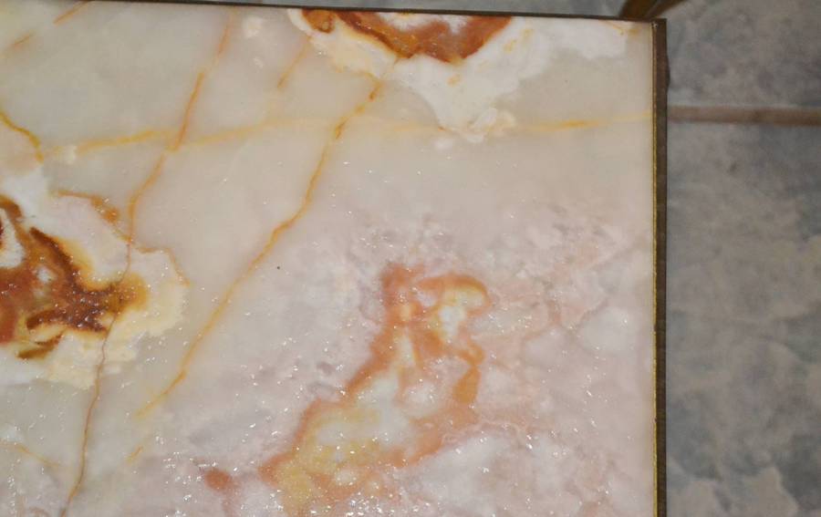Set of Three Nesting Tables Onyx Marble Hollywood Regency
