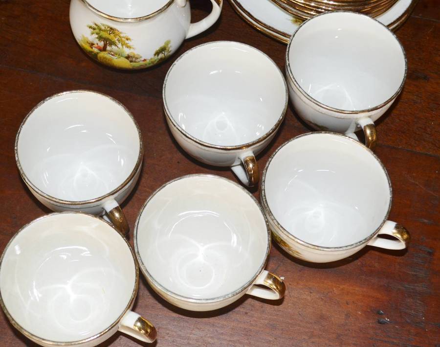 Vintage Alfred Meakin "The Hayride" Part Tea Set - 16 Pieces